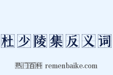 杜少陵集反义词是什么意思的图片